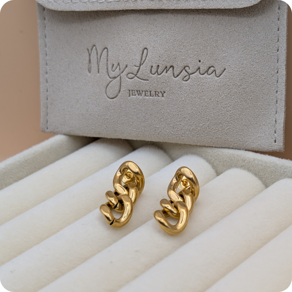 14k Gold plated chain earrings