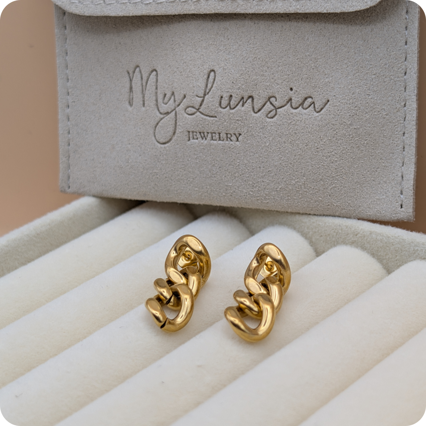 14k Gold plated chain earrings