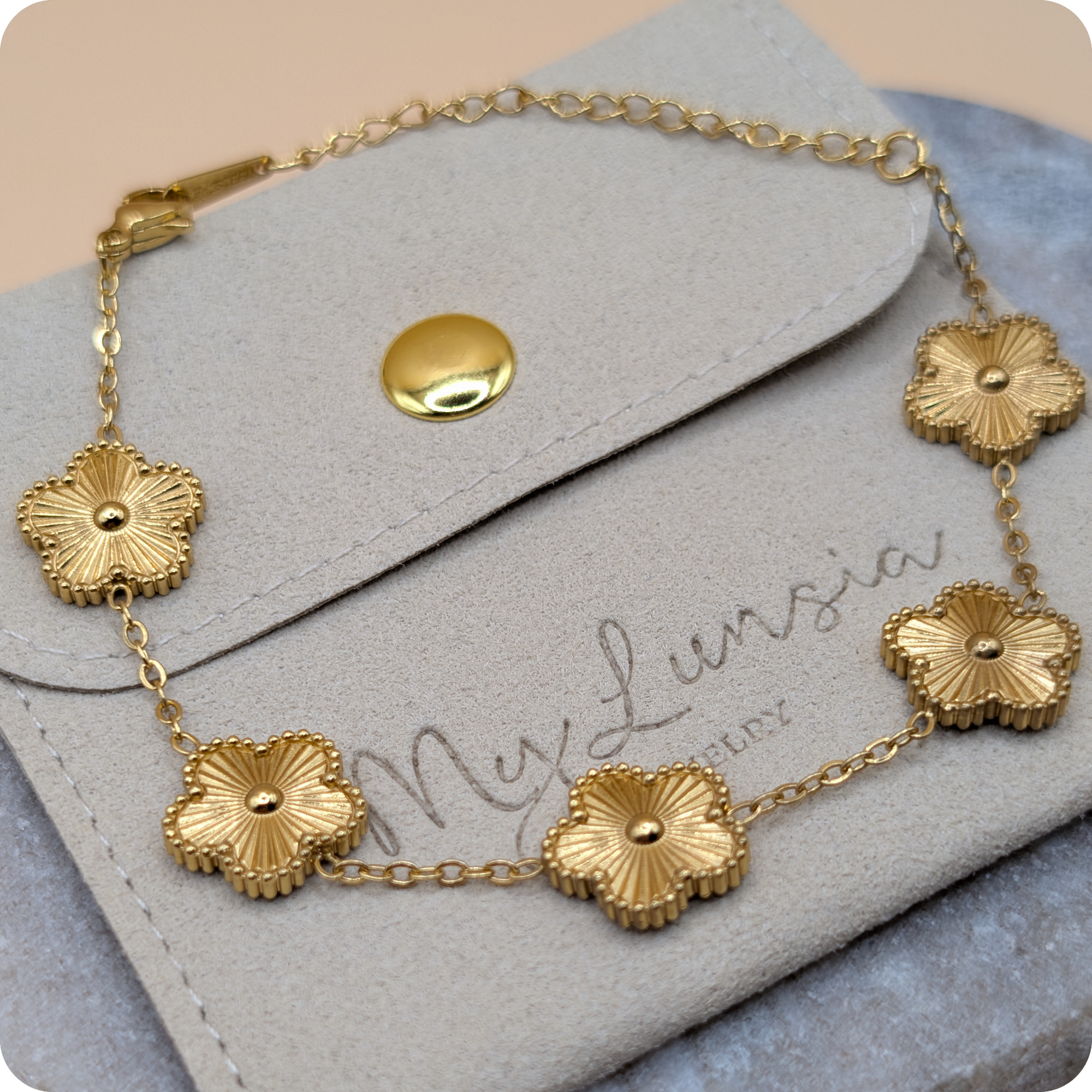 14k Gold plated flower bracelet