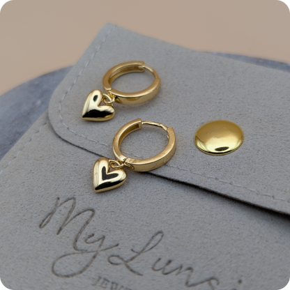14k Gold plated heart earrings