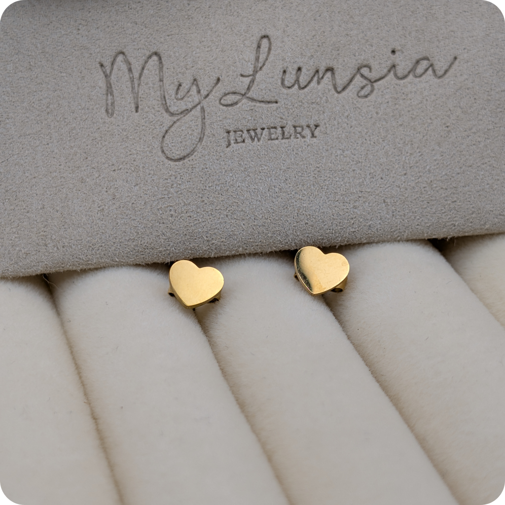 14k Gold plated heart earrings