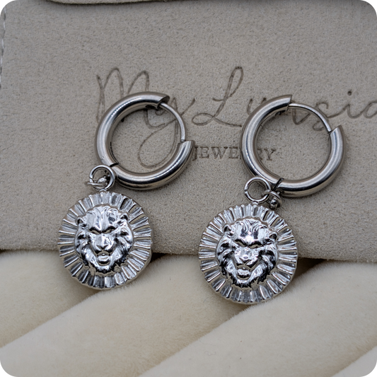 Silver plated charm earrings