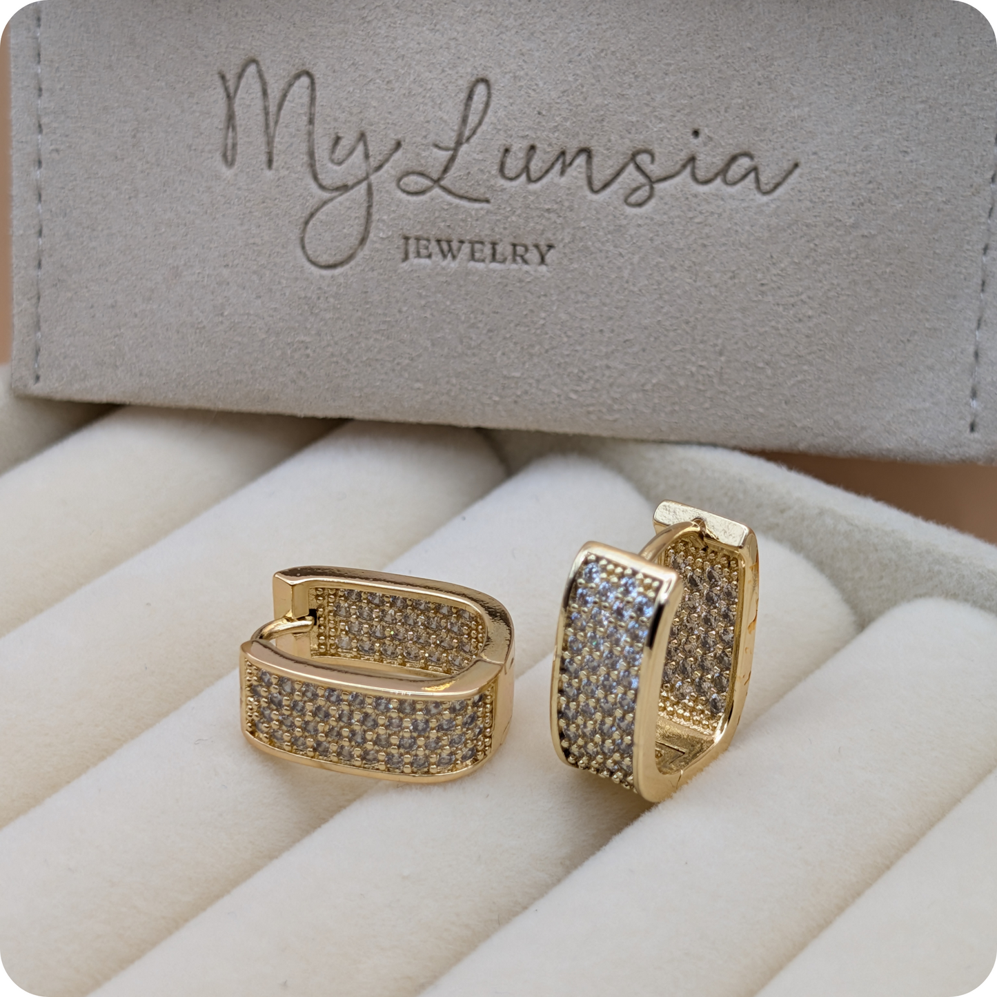 14k Gold plated BIG zirconia earrings