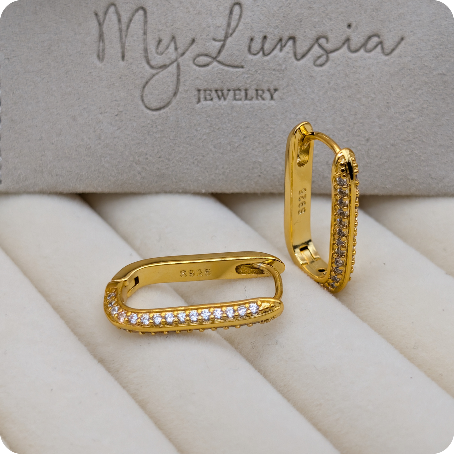 14k Gold plated zirkonia oorbellen