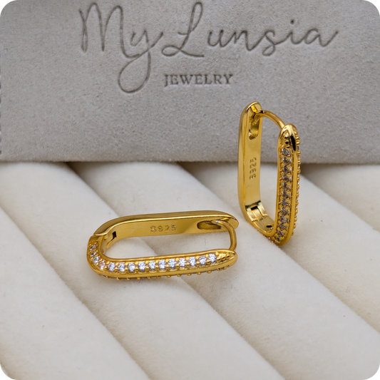 14k Gold plated zirkonia oorbellen