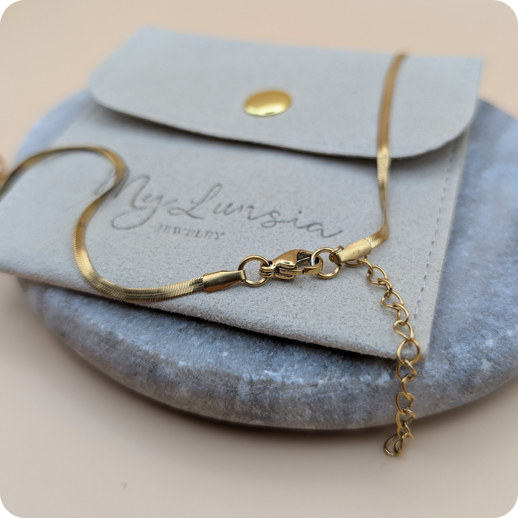 14k Gold plated platte ketting