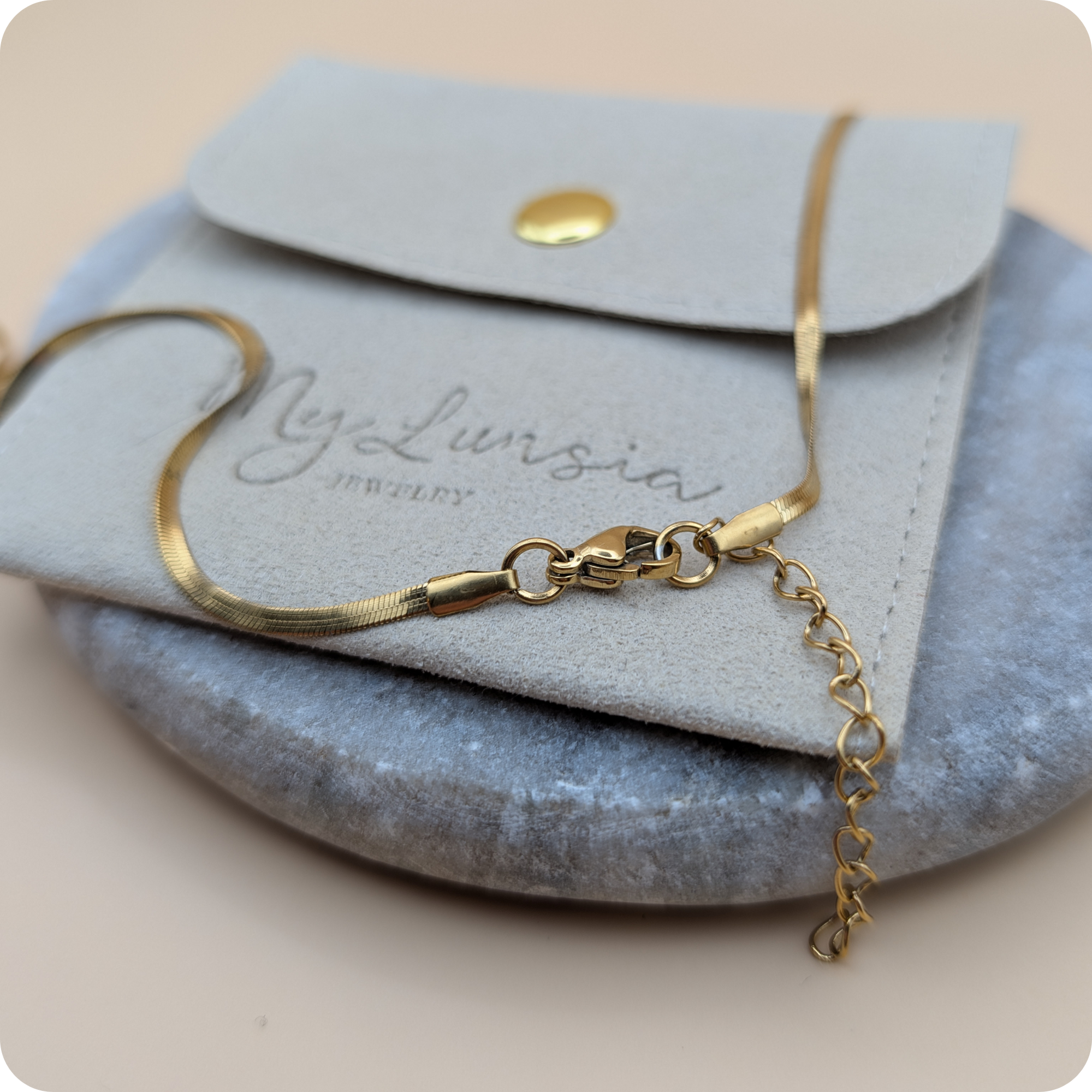 14k Gold plated platte ketting