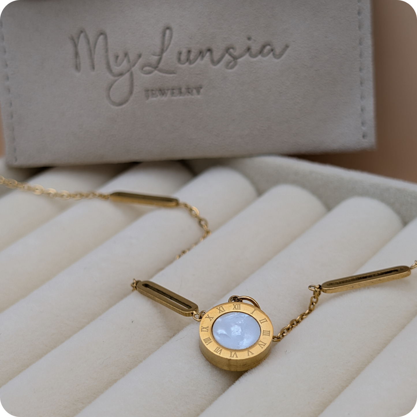 14k Gold plated black and white chain