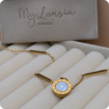 14k Gold plated black and white chain