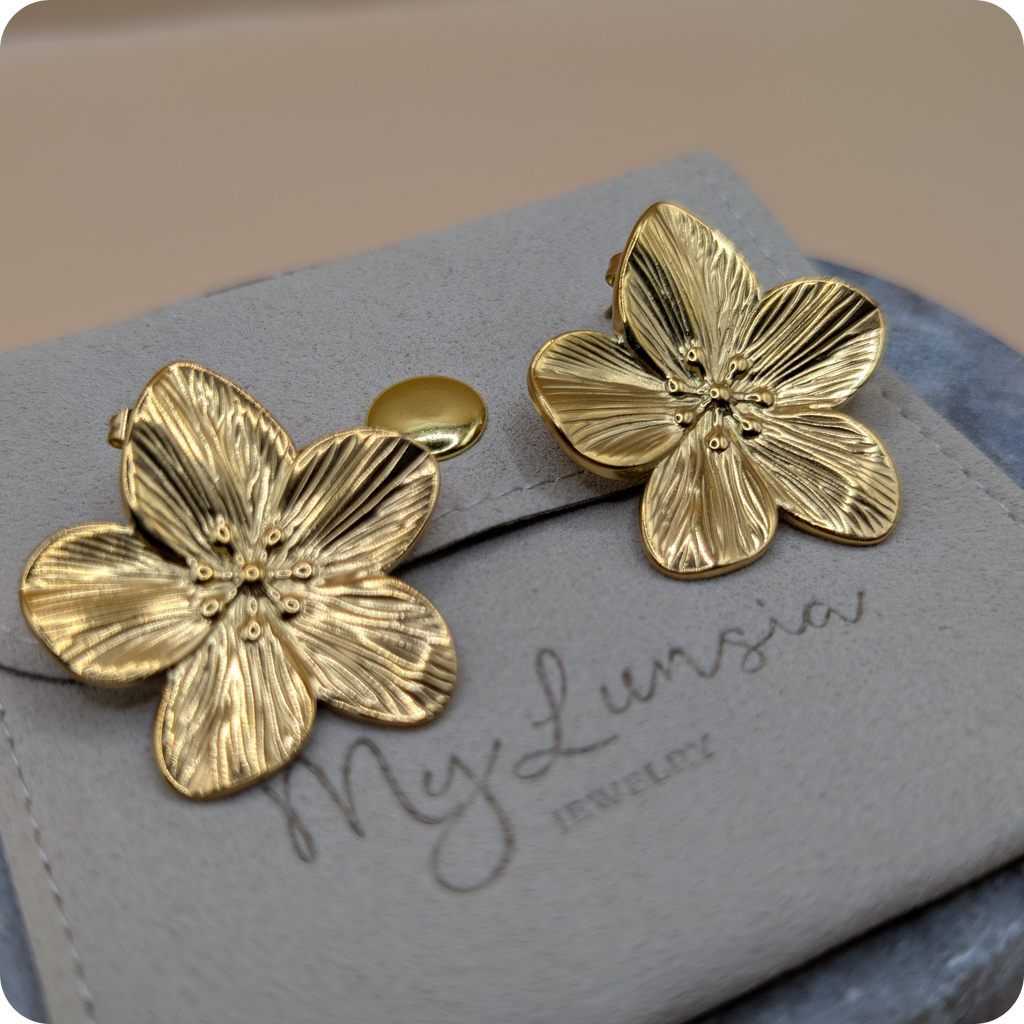 14k gold plated flower earrings