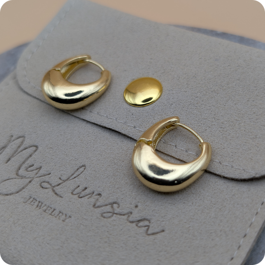 14k Gold plated small oval earrings