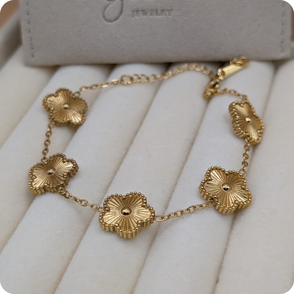 14k Gold plated flower bracelet