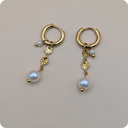 Boucles d'oreilles en perles plaquées or 14 carats