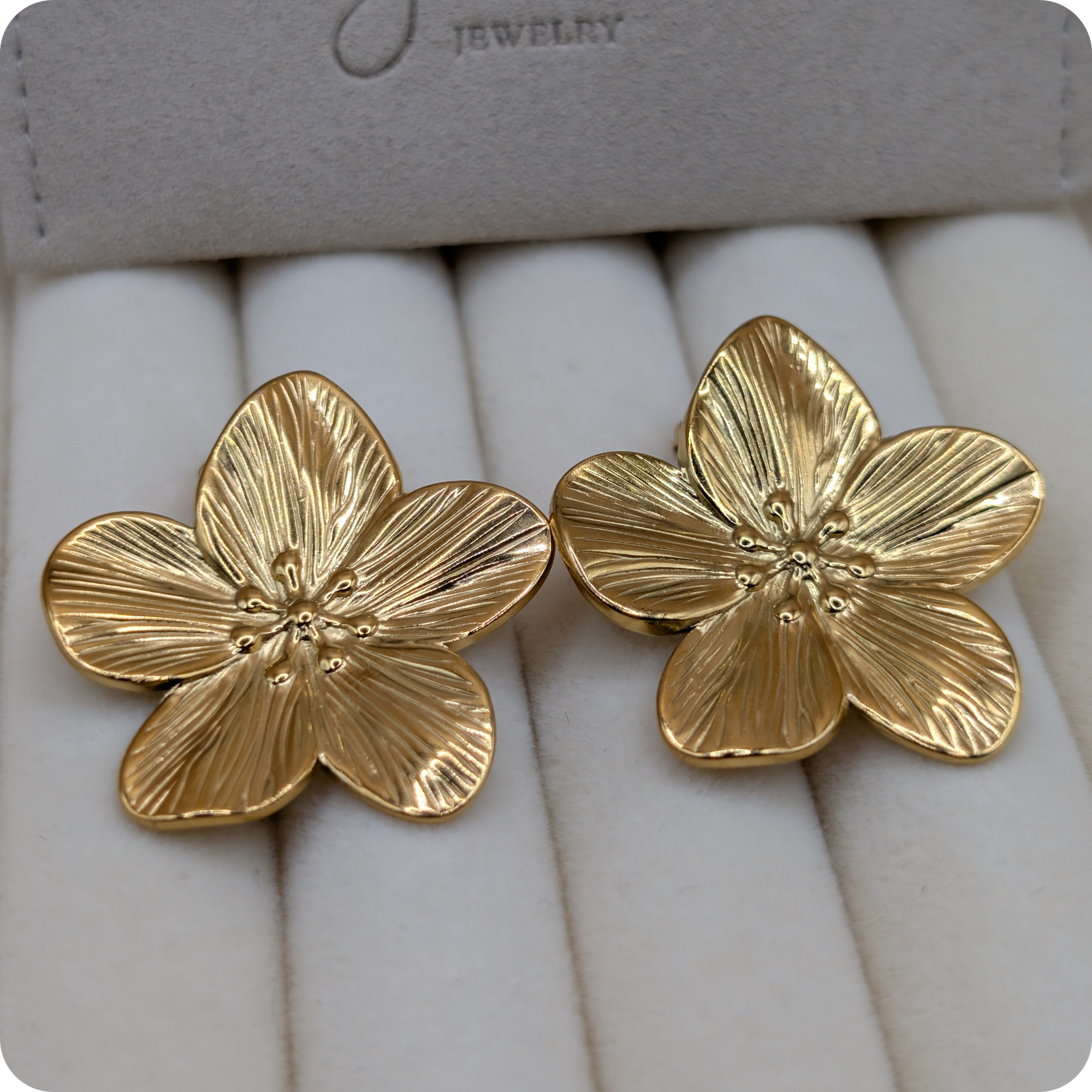14k gold plated flower earrings