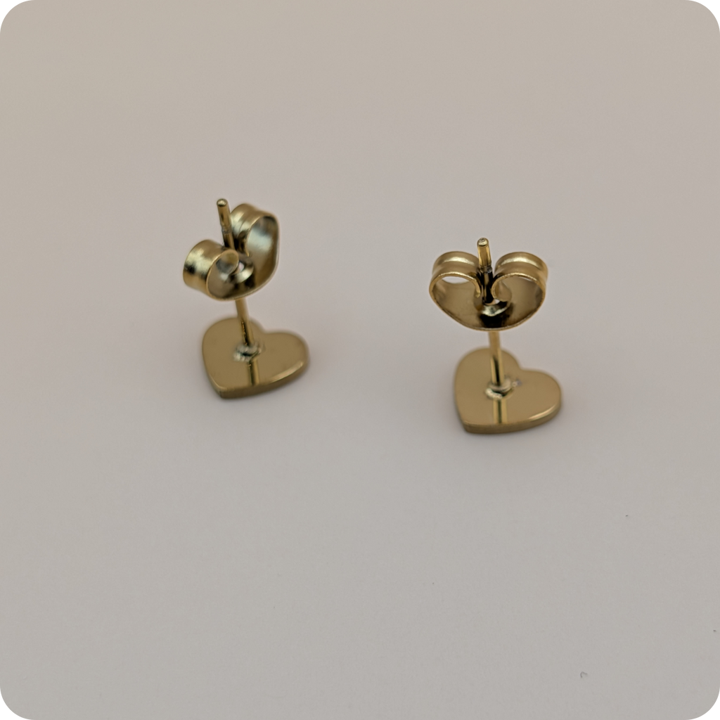 14k Gold plated heart earrings