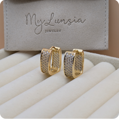 14k Gold plated BIG zirconia earrings