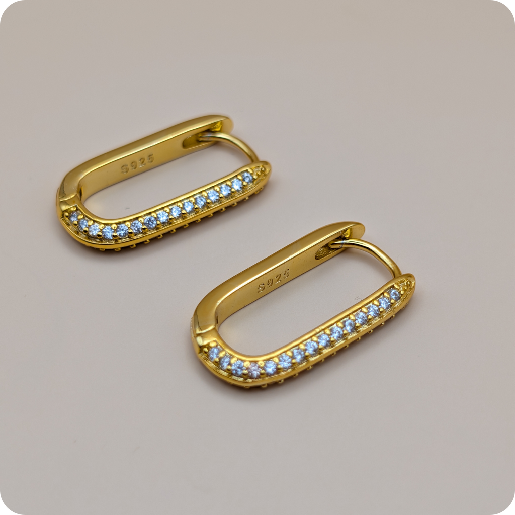 14k Gold plated zirkonia oorbellen