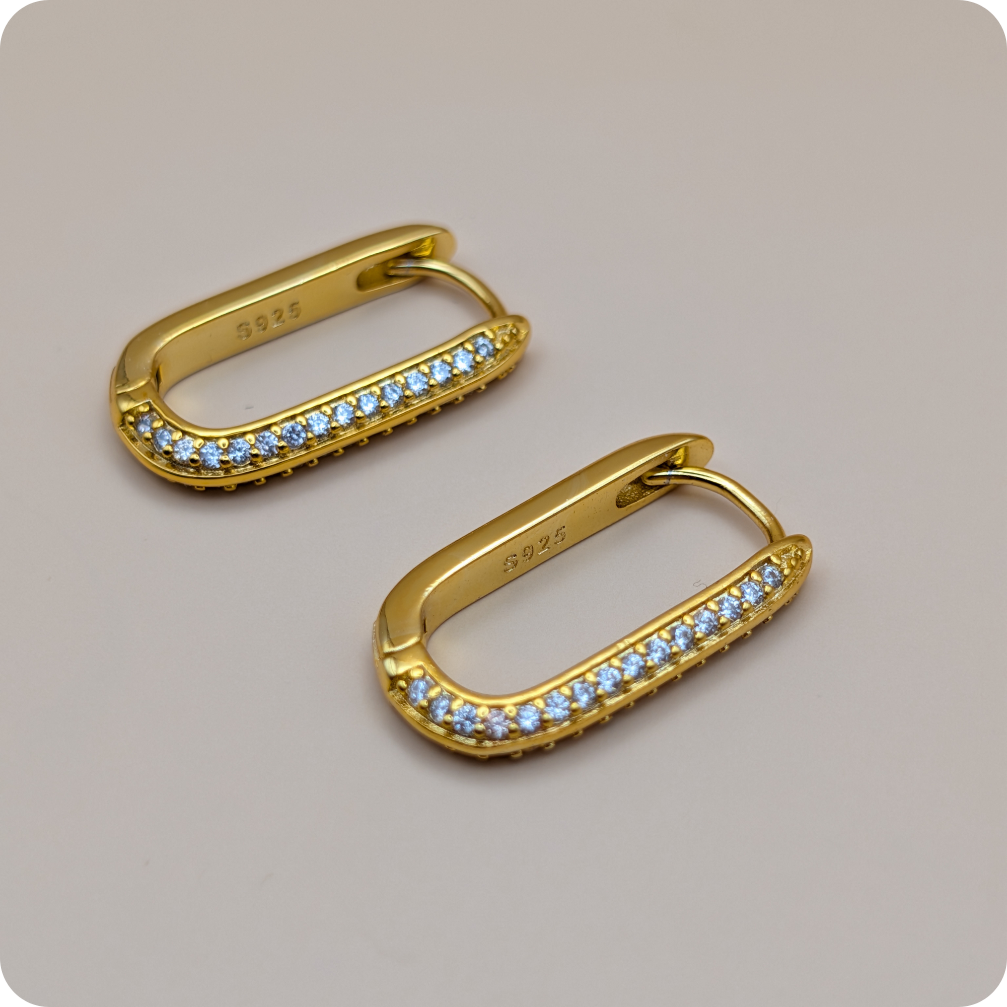 Boucles d'oreilles en zircone plaquées or 14 carats