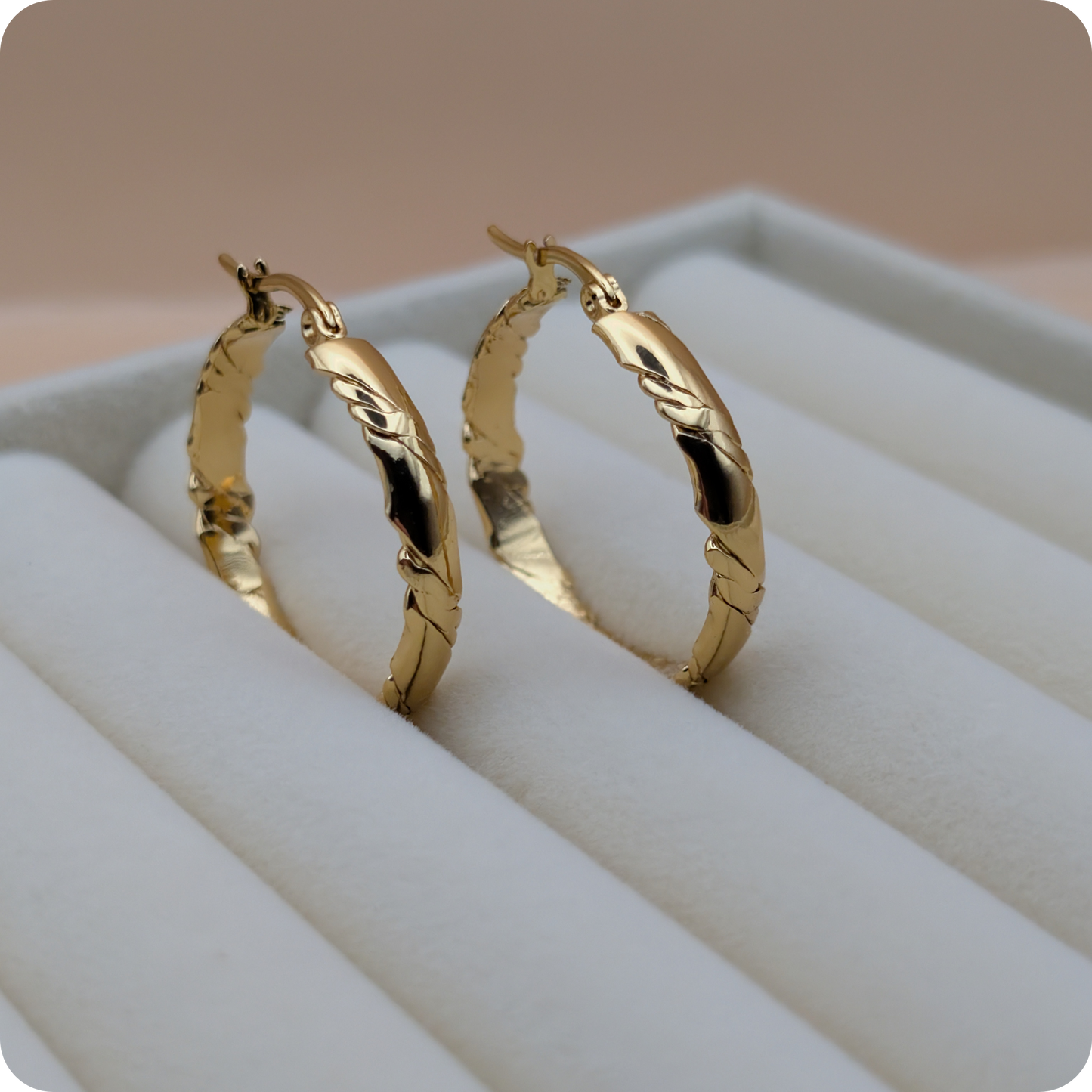14k Gold plated slim flat hoops