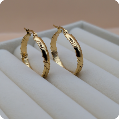 14k Gold plated slim flat hoops