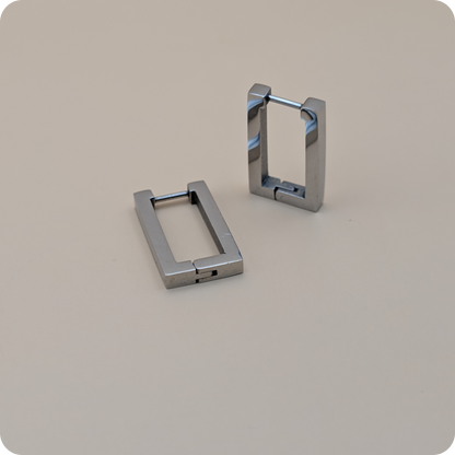 Silver plated square earrings
