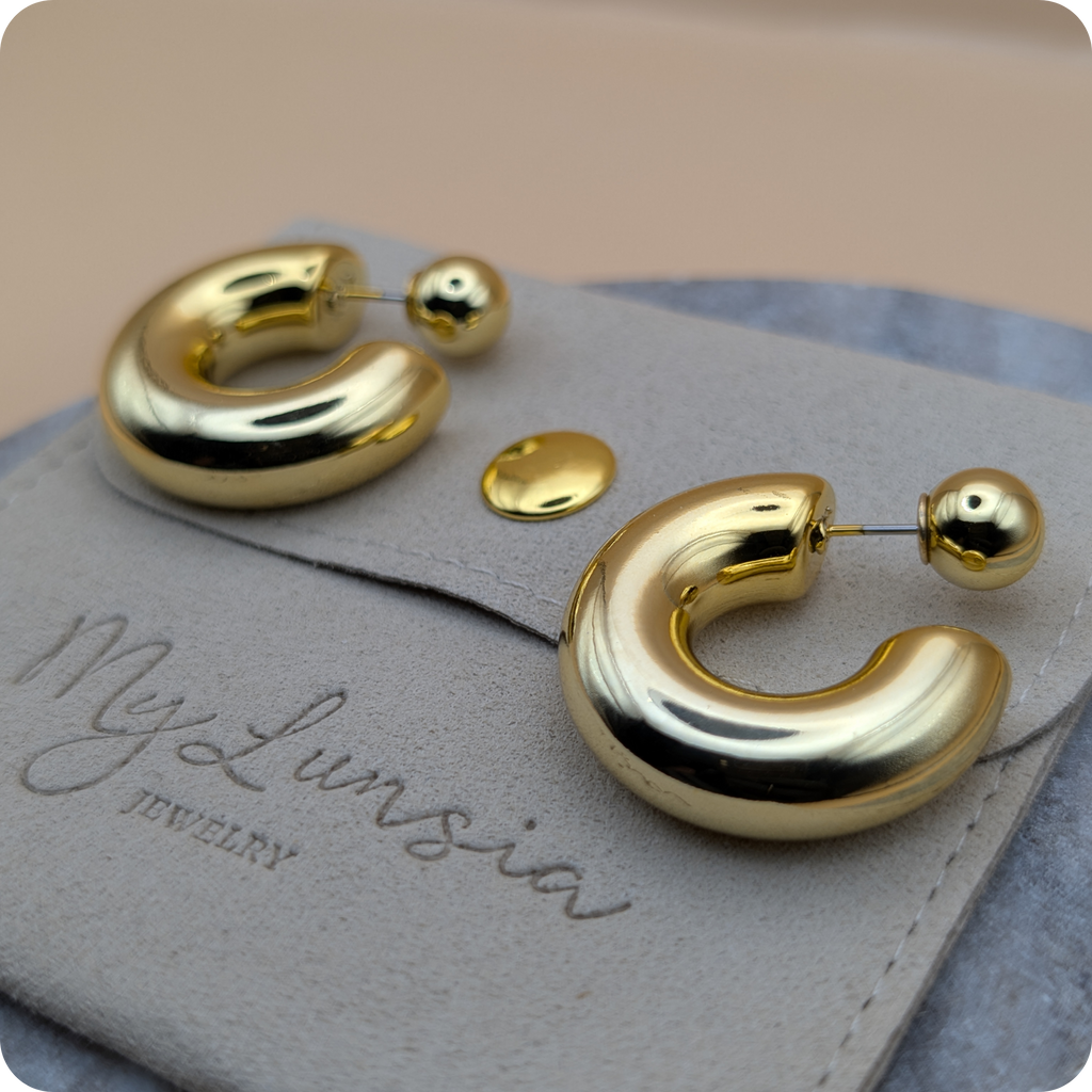 Boucles d'oreilles beauté plaquées or 14 carats