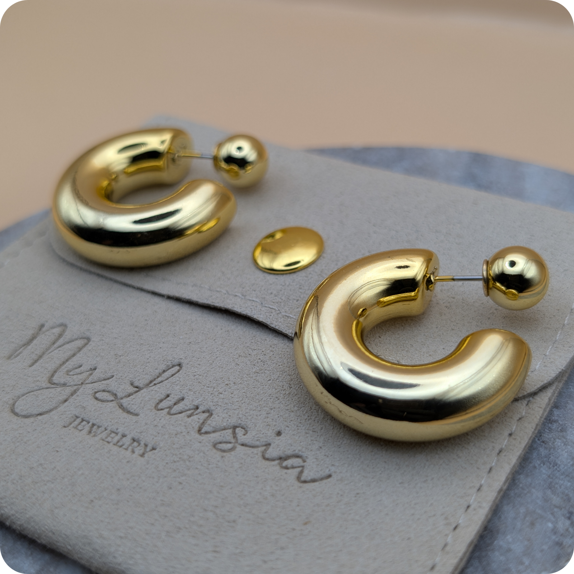 Boucles d'oreilles beauté plaquées or 14 carats