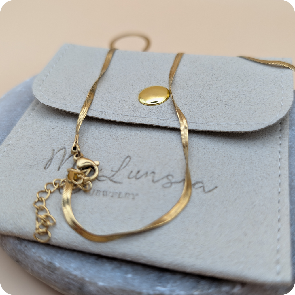 14k Gold plated platte ketting