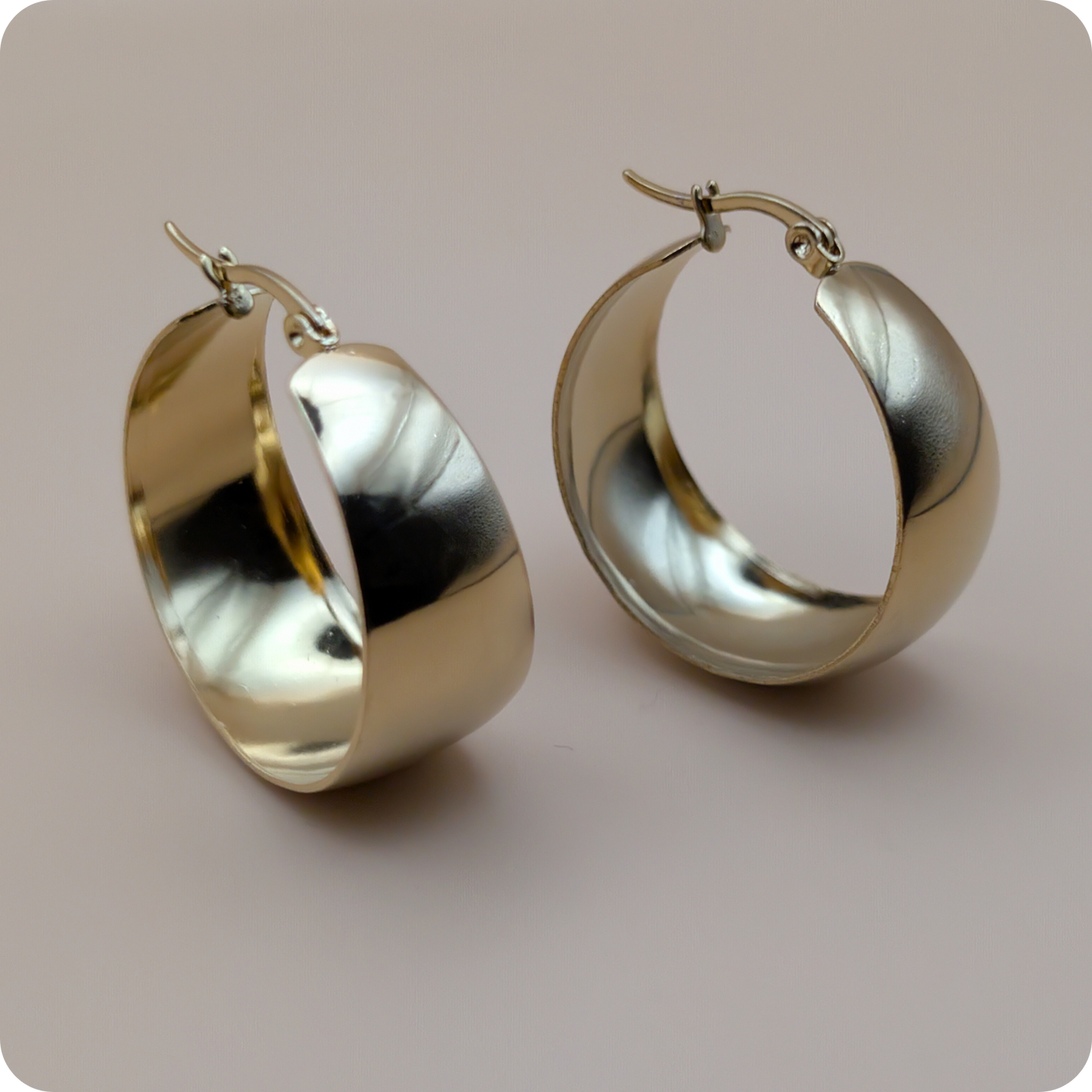Ovales épais plaqués or 14 carats