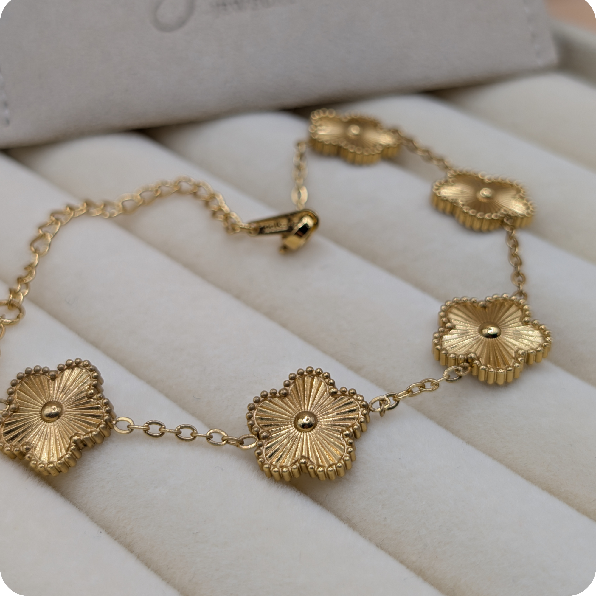 14k Gold plated flower bracelet
