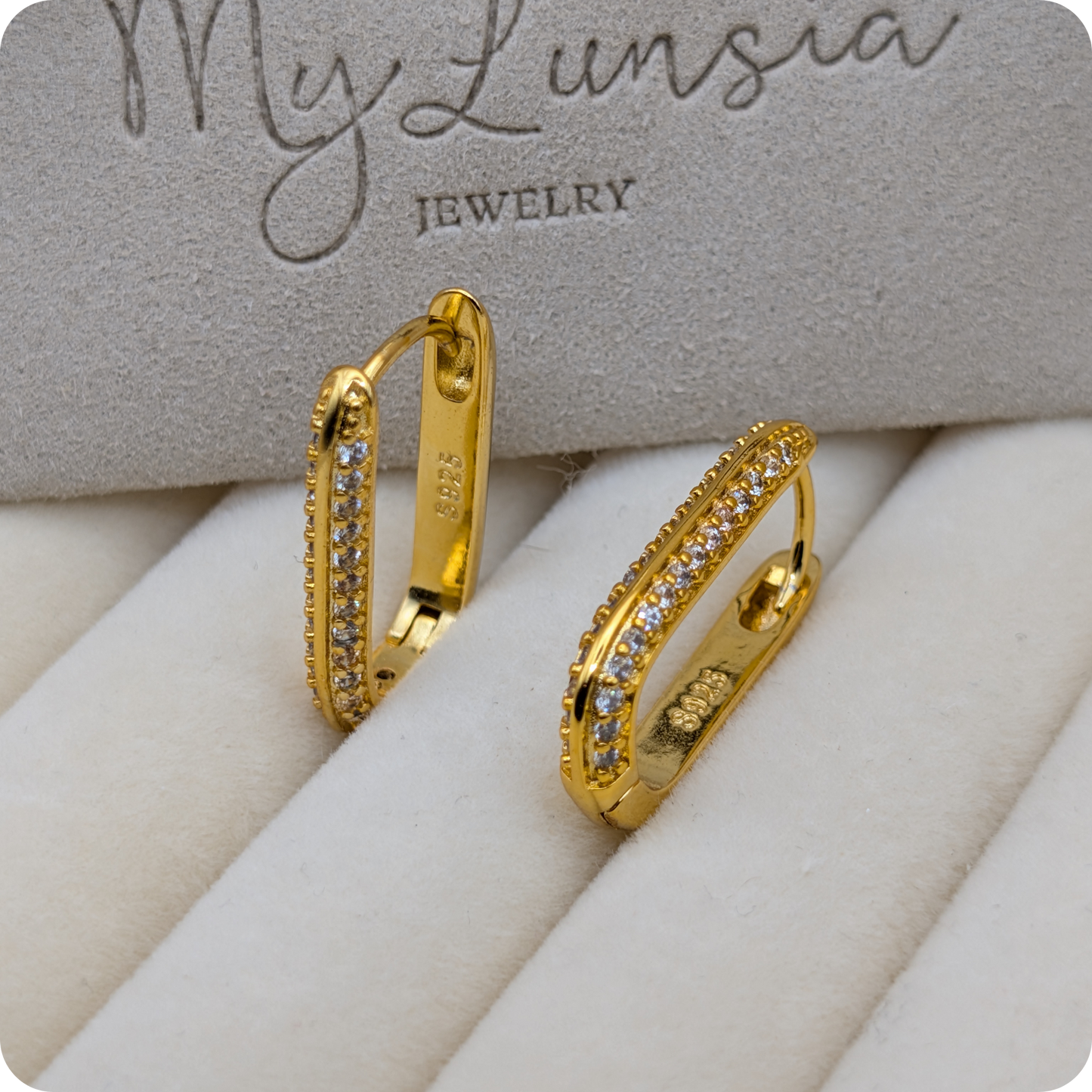 14k Gold plated zirkonia oorbellen