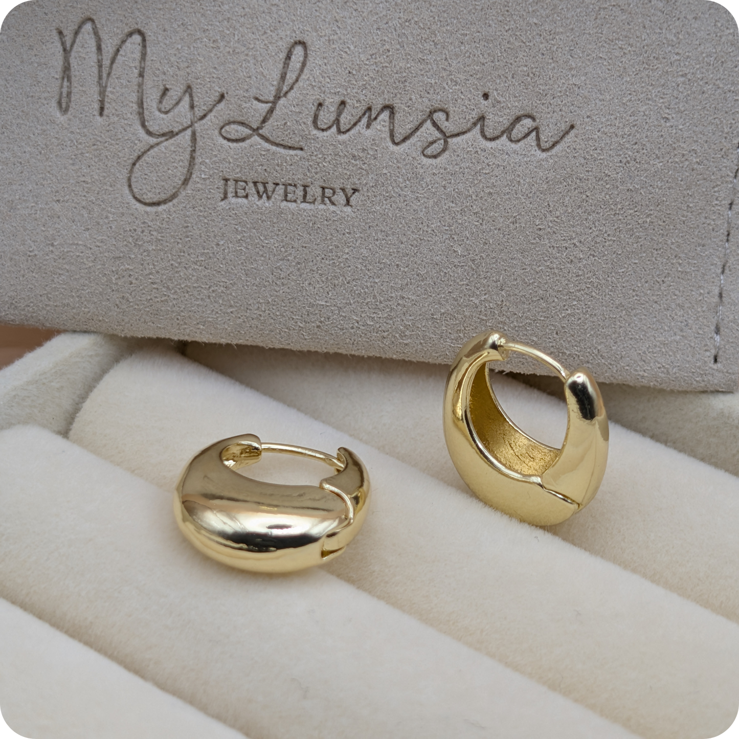 14k Gold plated small oval earrings