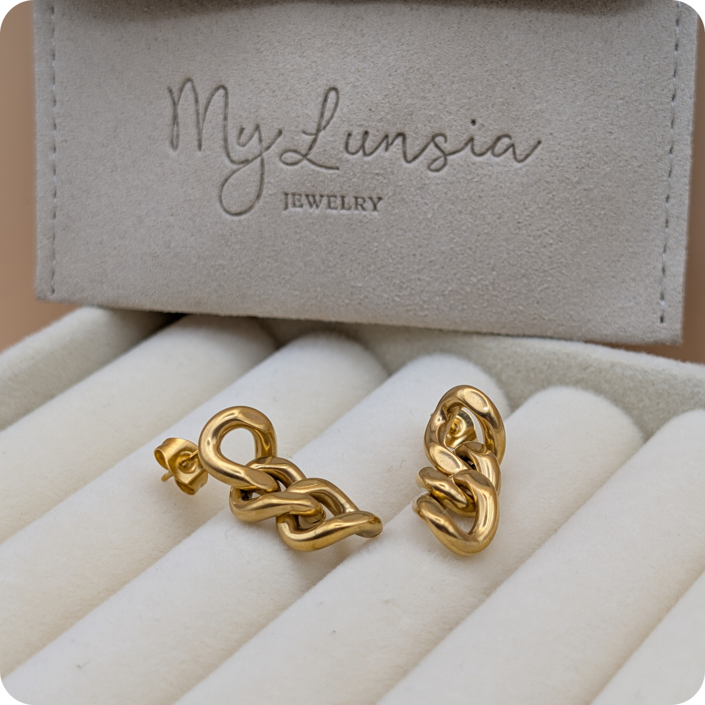 14k Gold plated chain earrings