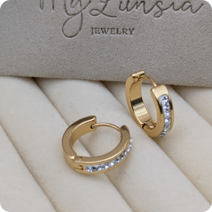 Boucles d'oreilles en zircone plaquées or 14 carats