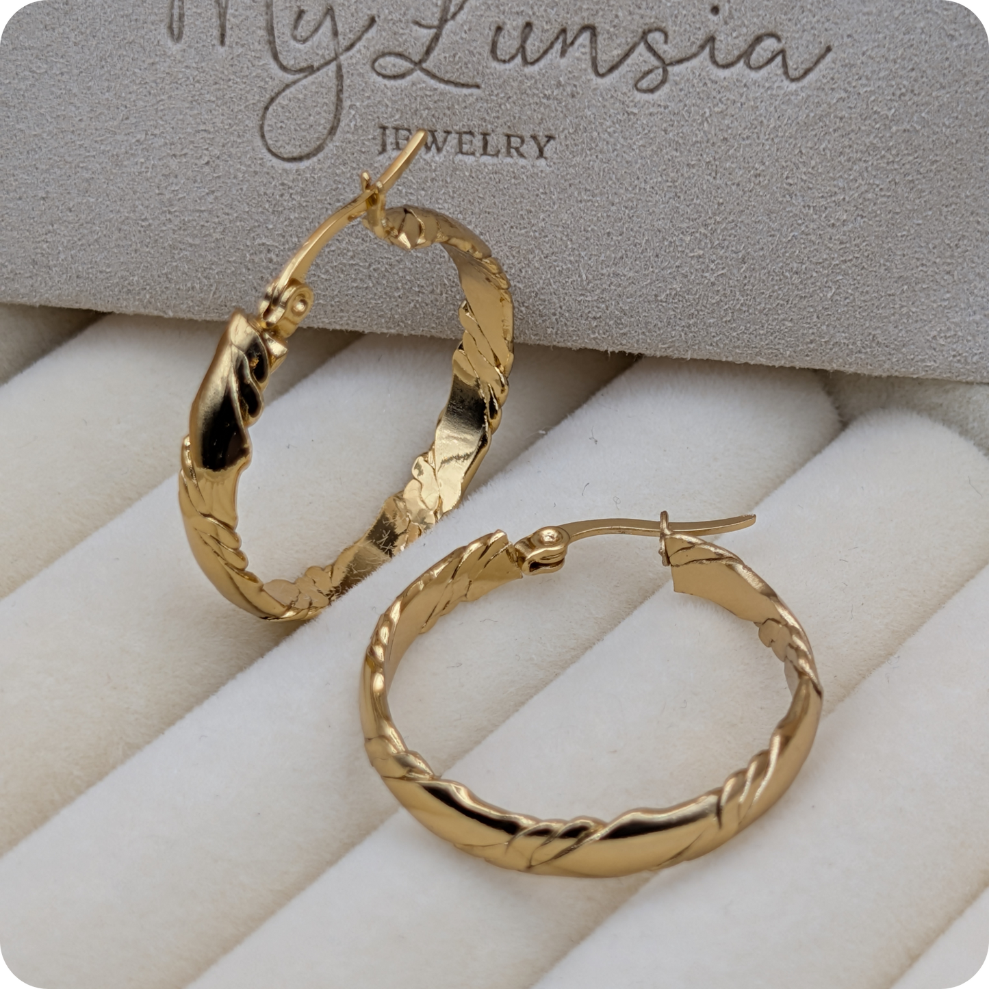 14k Gold plated slim flat hoops