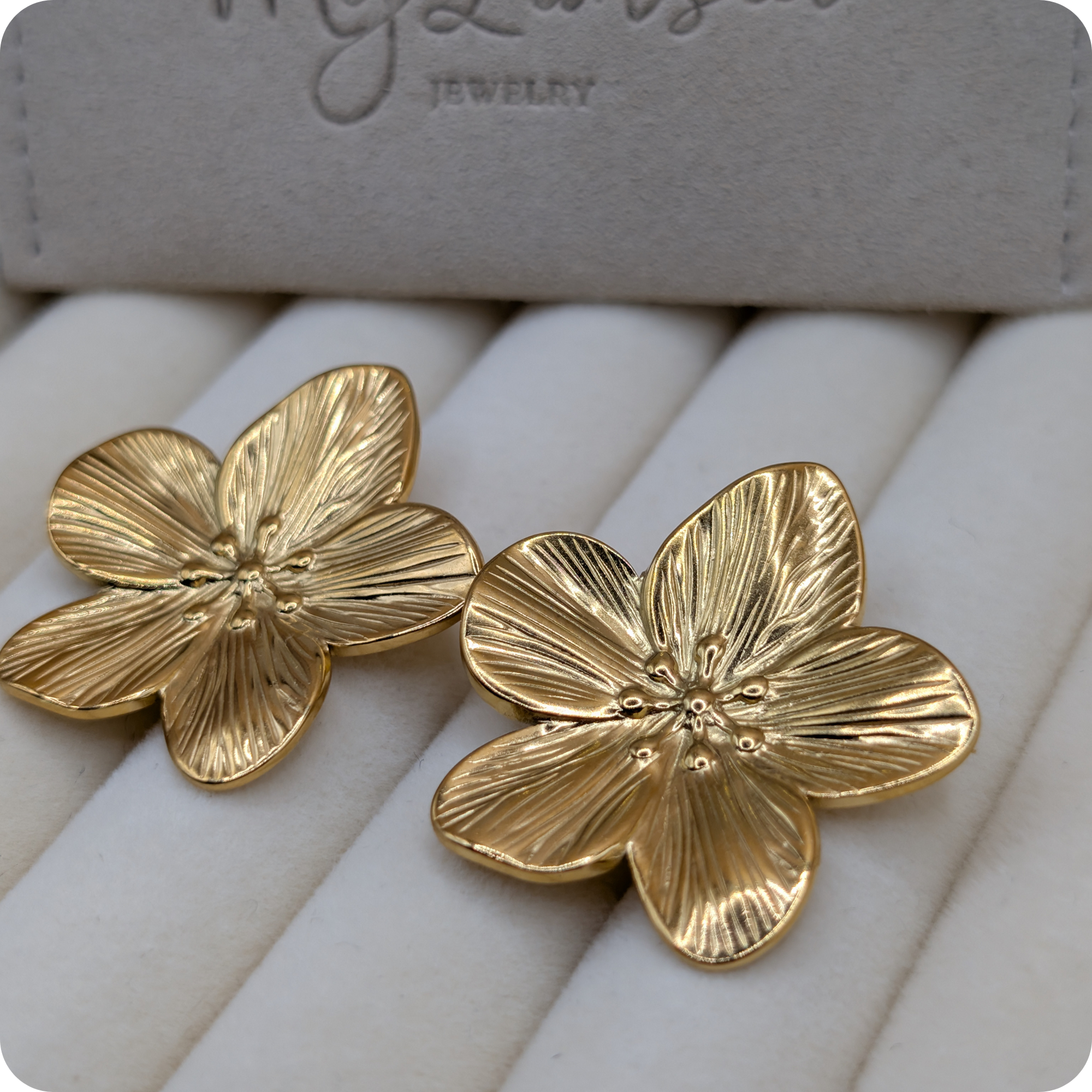 14k gold plated flower earrings