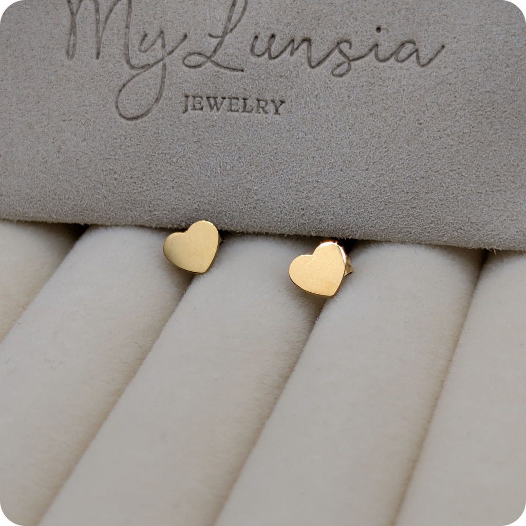 14k Gold plated heart earrings