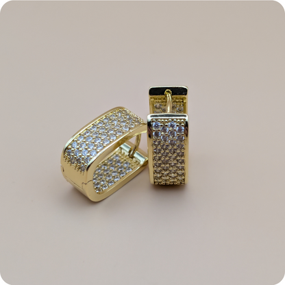 14k Gold plated BIG zirconia earrings