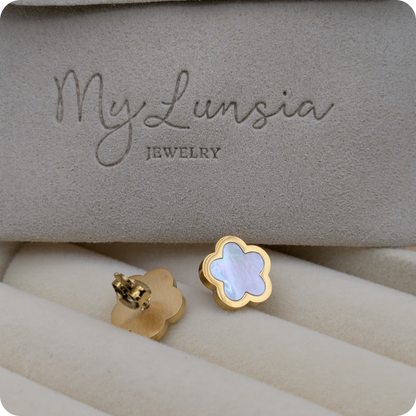 14k Gold plated mother of pearl earrings