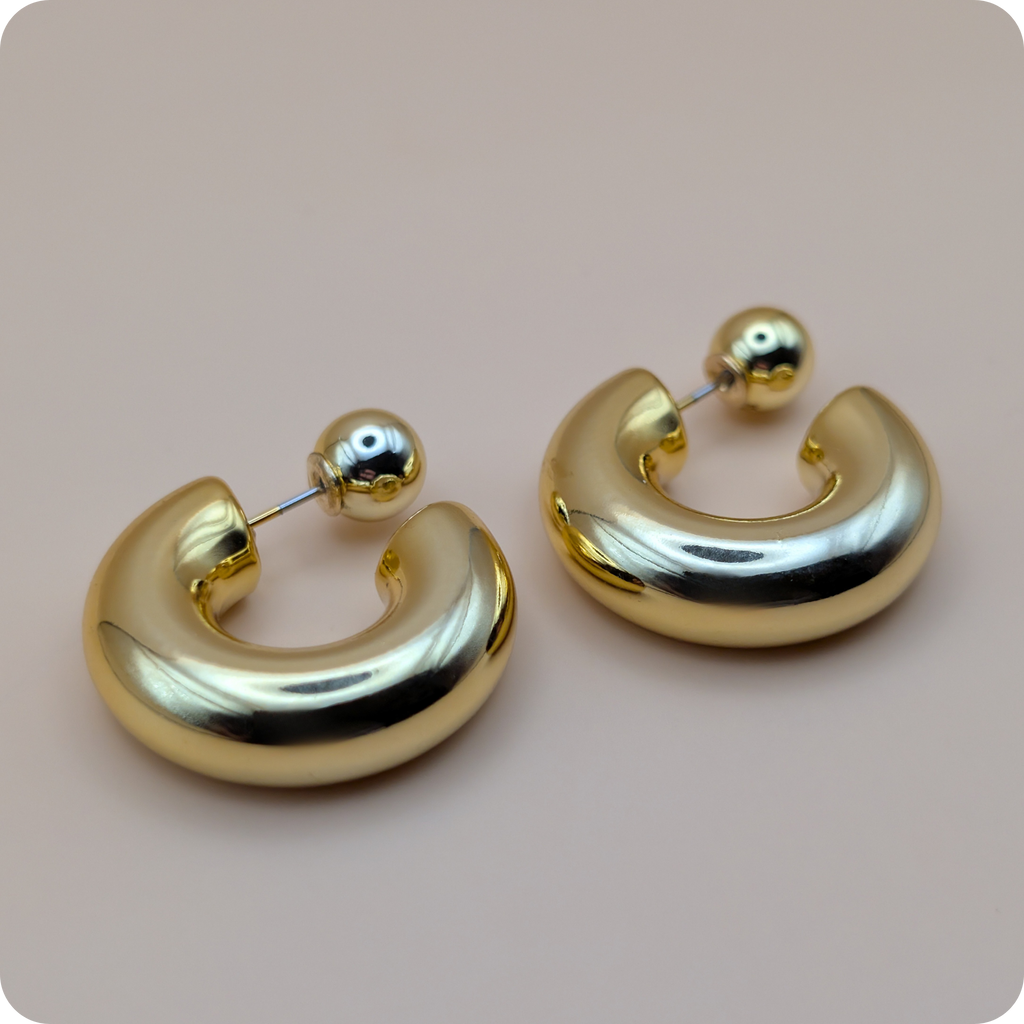 Boucles d'oreilles beauté plaquées or 14 carats
