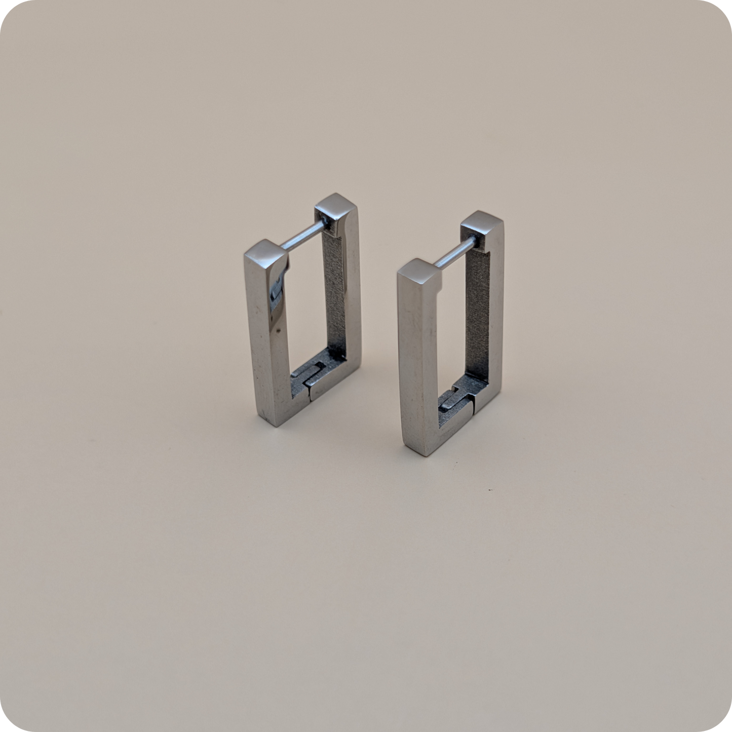 Silver plated square earrings
