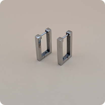 Silver plated square earrings