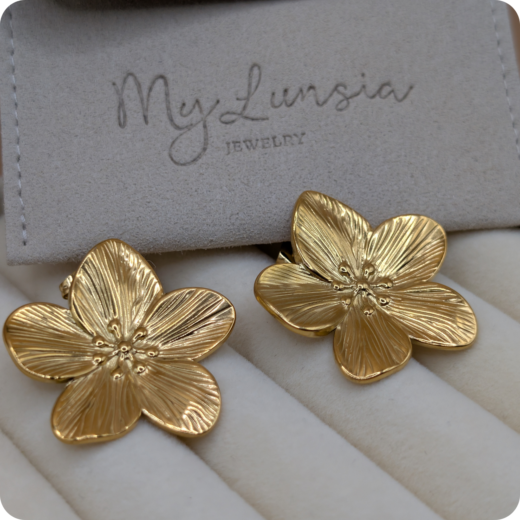 14k gold plated flower earrings