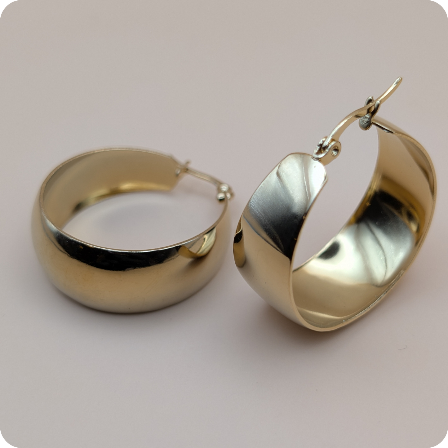 Ovales épais plaqués or 14 carats
