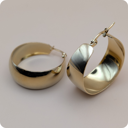 Ovales épais plaqués or 14 carats