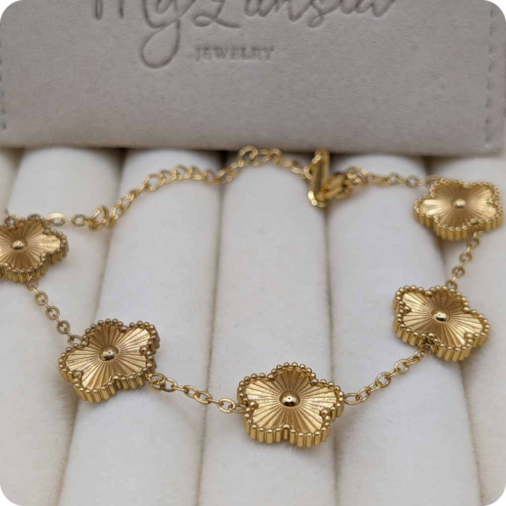 14k Gold plated flower bracelet