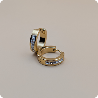 Boucles d'oreilles en zircone plaquées or 14 carats