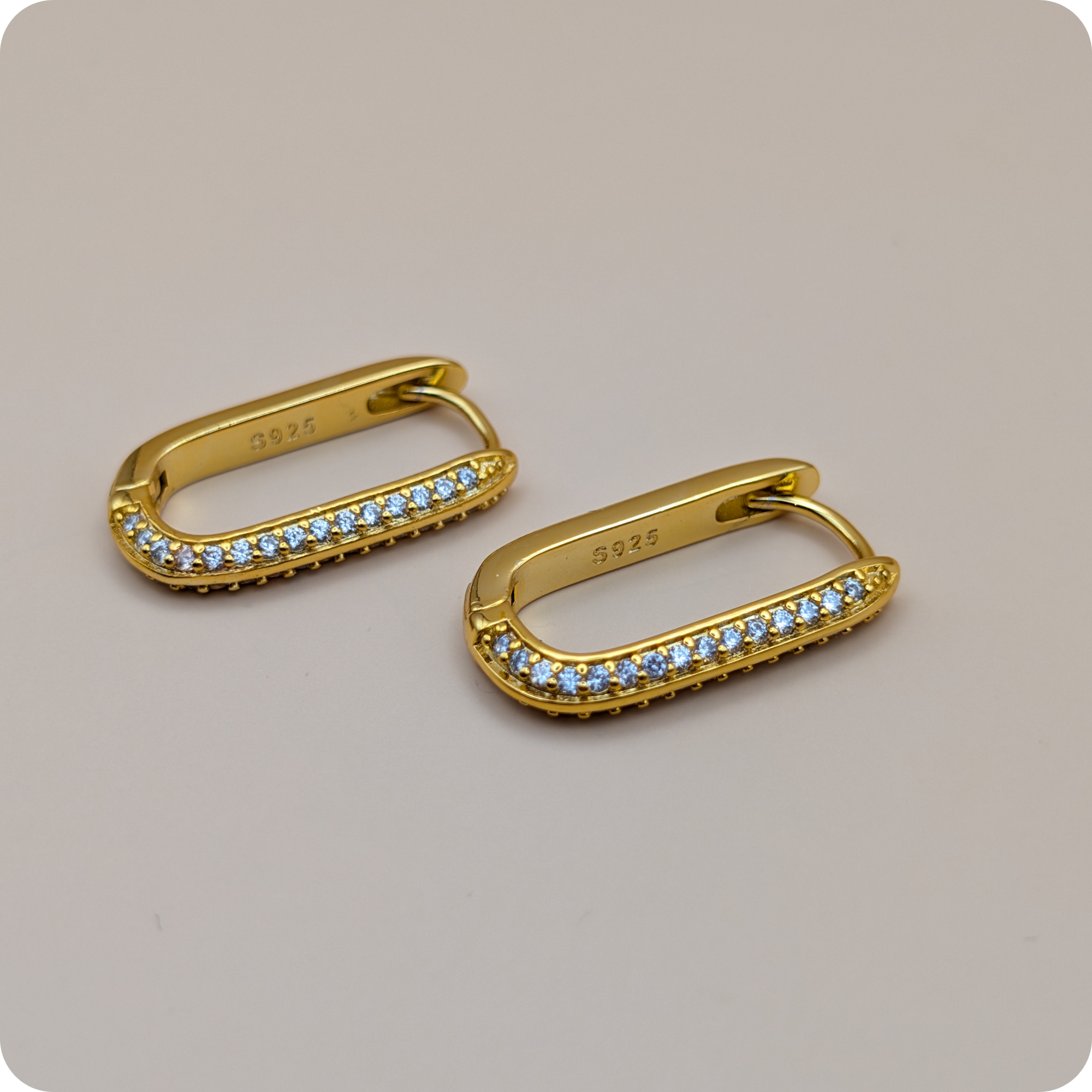Boucles d'oreilles en zircone plaquées or 14 carats