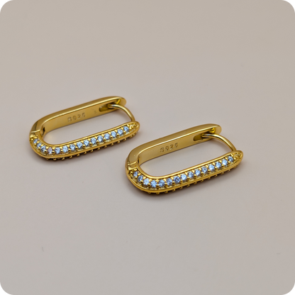14k Gold plated zirkonia oorbellen