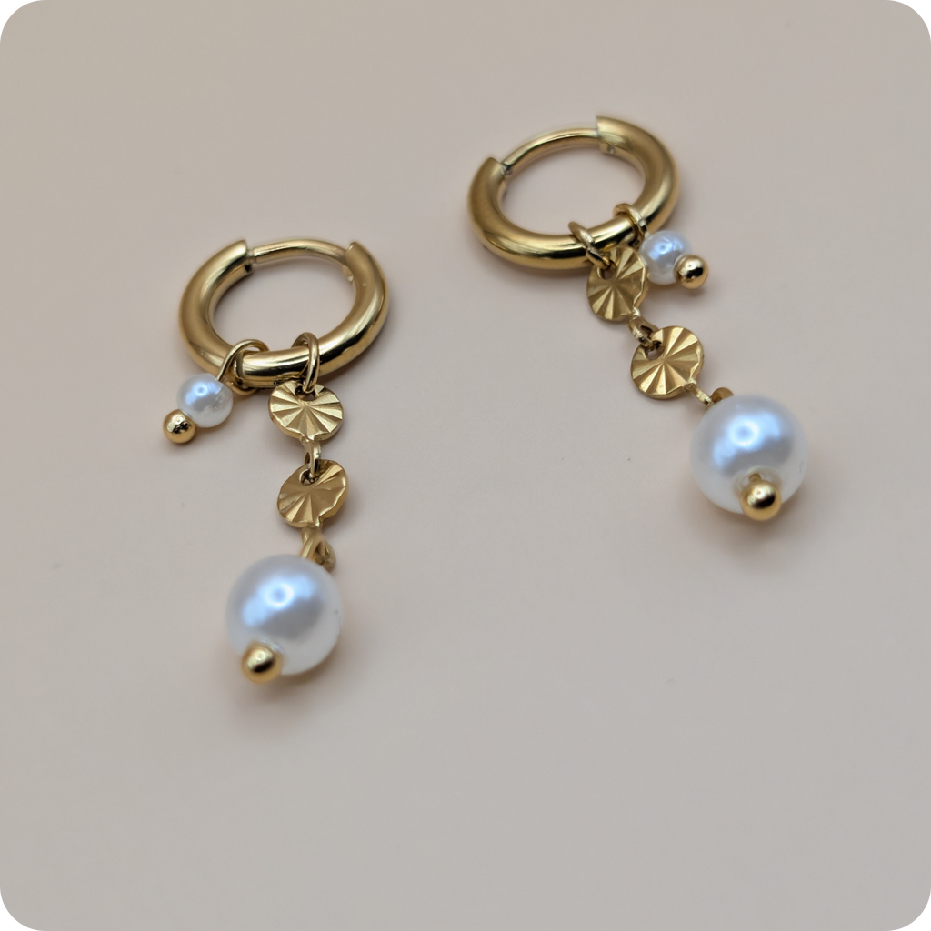 14k Gold plated pearl earrings